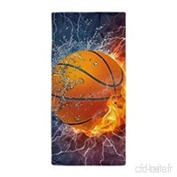 rongxincailiaoke Serviettes Plage Draps de Bain Flaming Basketball Ball SplashLarge Beach Towel  Soft 31"x51" Towel with Unique Design - B07J2CBPMJ